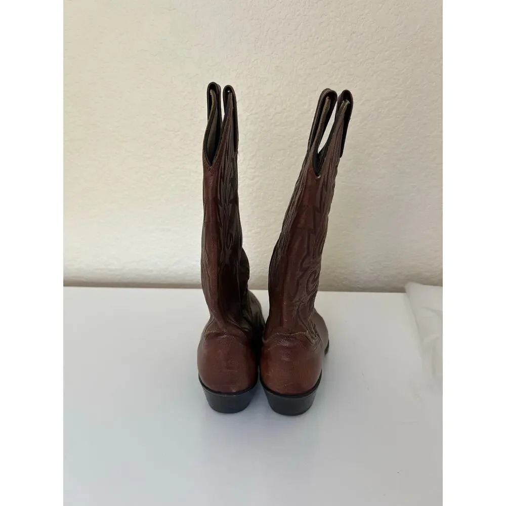 Dan Post Cowboy Boots Brown Leather Western Pointed Toe Men’s 9D Rodeo Ranch